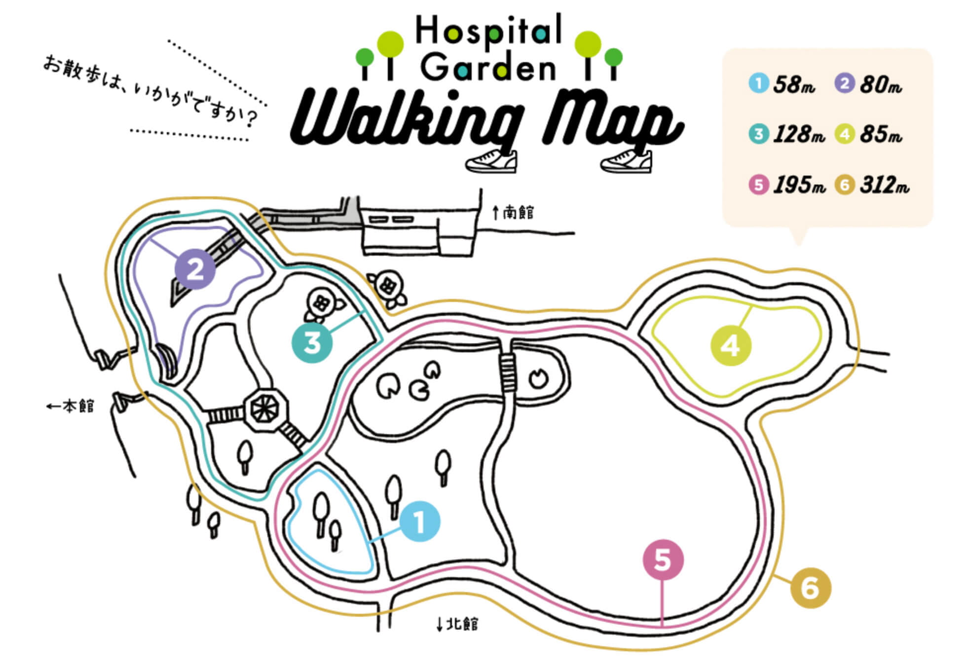 Hospital Garden Walking Map